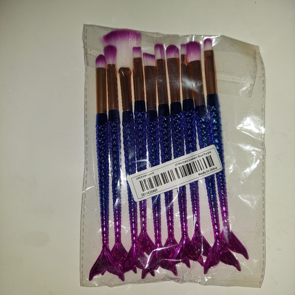 10 Pcs Mermaid Eye Makeup Brushes Set - Picture 3 of 6